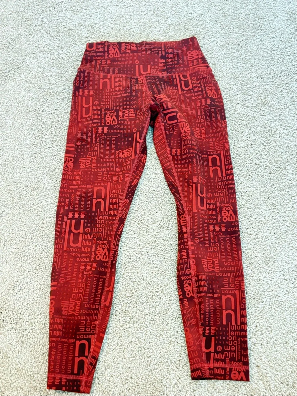 lululemon athletica Red All-Over Logo Leggings